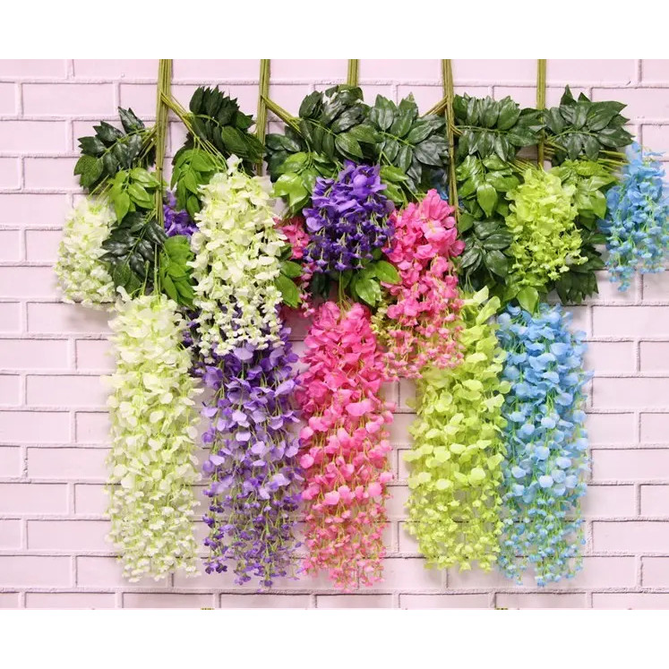 Bunga Wisteria Artificial Lusinan - Bunga Wisteria Dekorasi Hiasan Pesta - Bunga Westeria Plastik - 