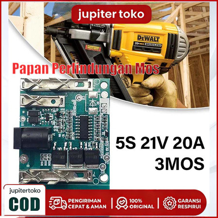 Modul BMS 5s 21V Bor cordless drill Proteksi Baterai Lithium 18650