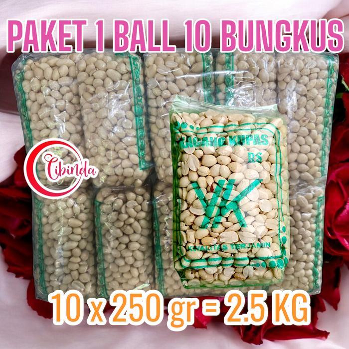 Best Seller 10 Bungkus Kacang Kupas Mentah Asli Tuban Kemasan 250 Gram - 10 Bungkus / grosir 1 ball-