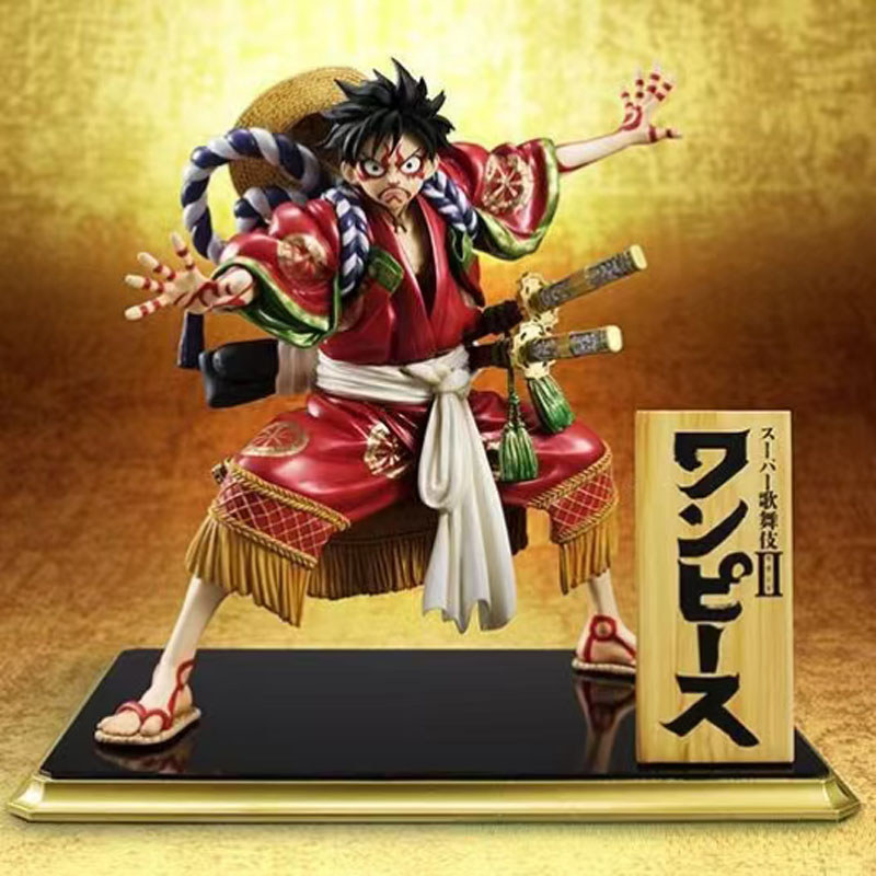 Anime One Piece Kimono Kabuki Etion Monkey D Luffy Figures Model PVC Collection Statue Toys Desktop 