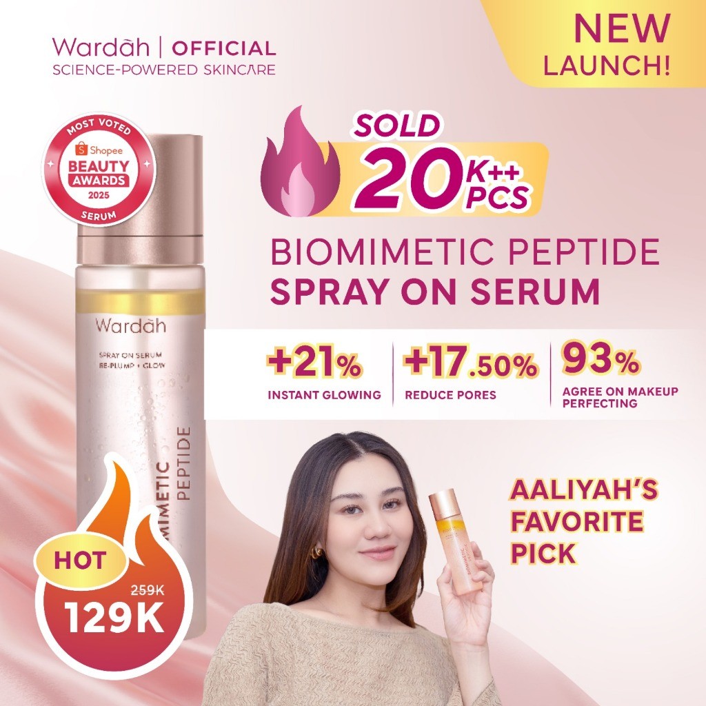 WARDAH Serum Spray - Instant Glowing First Spray Serum - Spray On Serum 105 ml - Kulit lebih glowing