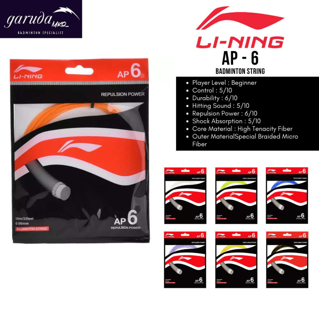 Mountivityy - Senar Badminton Lining AP6 / Senar Bulutangkis Lining AP 6