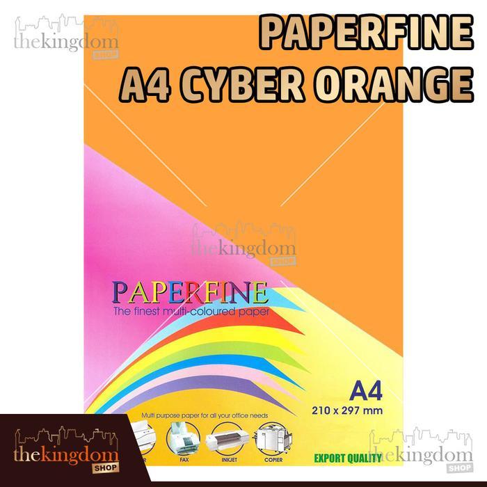 Paperfine Kertas HVS Warna A4 Cyber Orange Oren Orens Isi 500 Lembar Kode Warna 371