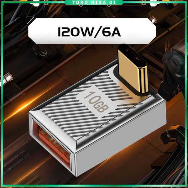 USB Type A 3.1 to Type C Adapter L Shape 10Gbps 120W - RB15