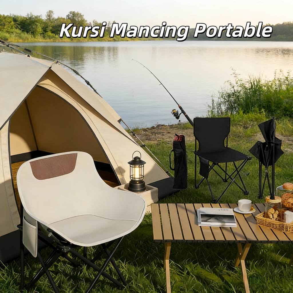 Kursi Lipat Camping Portable / Kursi Mancing Mini / Kursi Tanpa Sandaran Kursi Lipat Outdoor