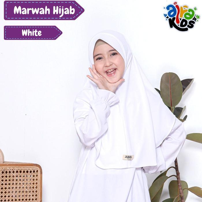 Marwah HIjab L Free bros Jilbab Anak Instan Jersey Korea 7-10 tahun - Putih