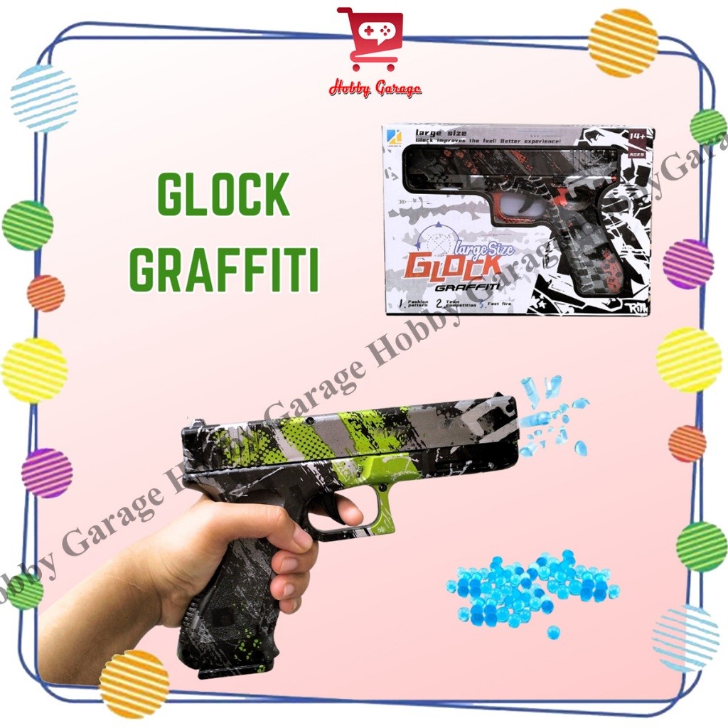 BOMBERTOYS Mainan Tembakan Anak Handgun Watergel Glock Graffiti Water Gel