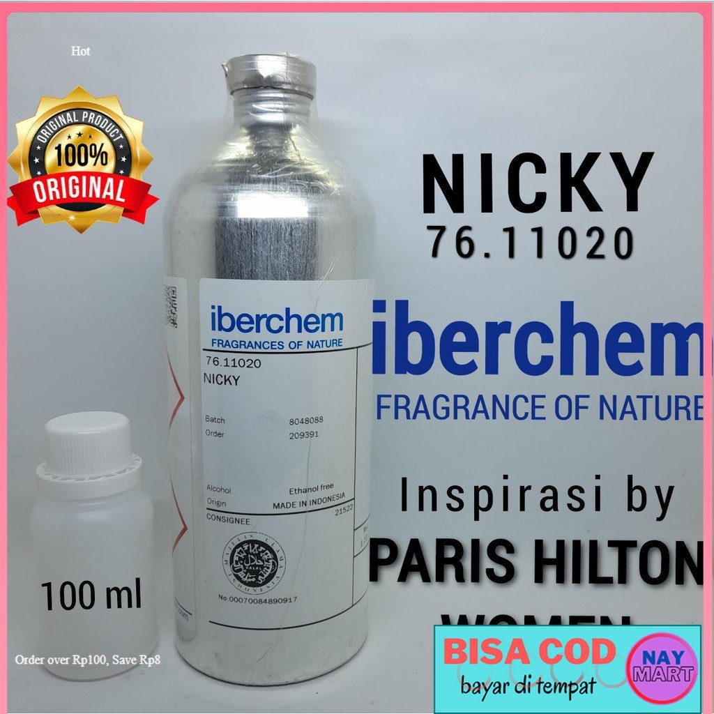 PARFUM NICKY BIBT PARFUM MURNI KEMASAN 100ML, BY IBERCHEM, inspirasi by paris hillton women PARFUME 