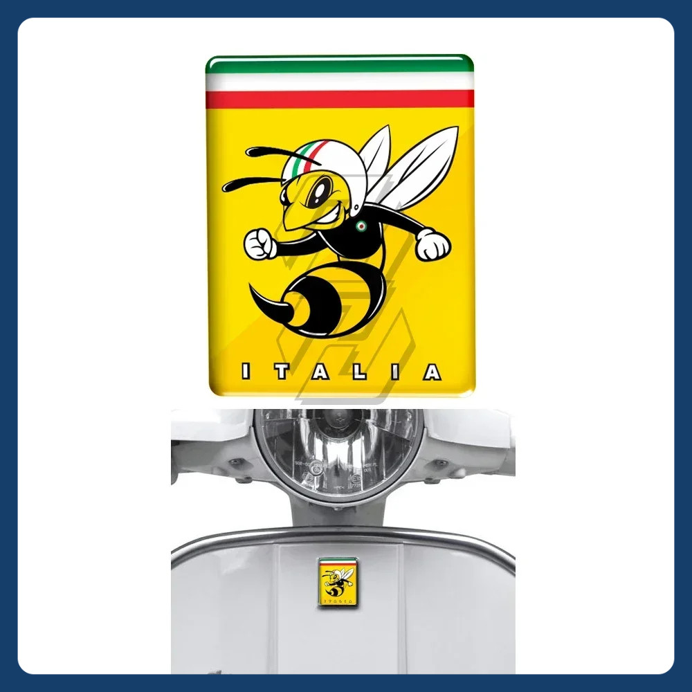 Motorcycle Sticker For Vespa Logo Decal Front Badge Overlay Italian Flag Mio Wasp 3D Decals Sticker 