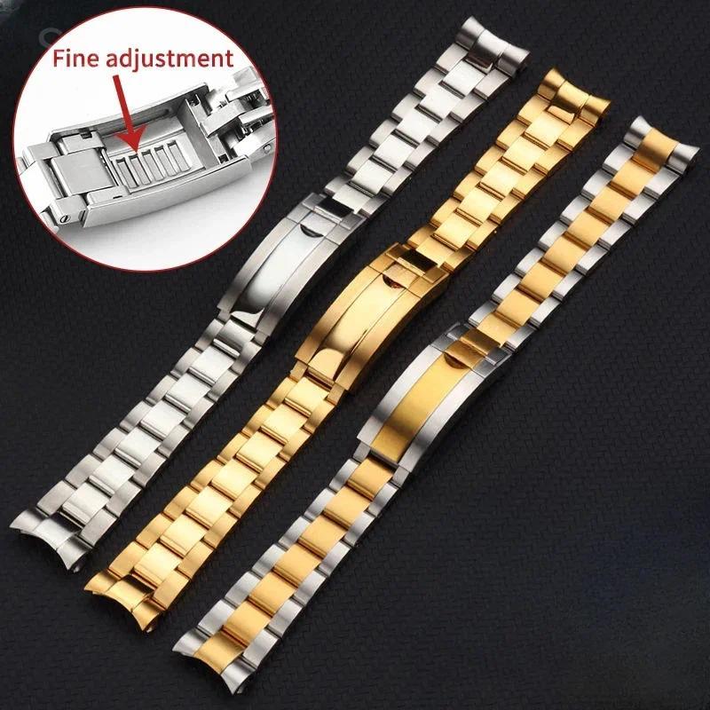 For Rolex Daytona Log Submariner Panda Black Green Water Ghost Waterproof Stainless Steel Wat Strap 