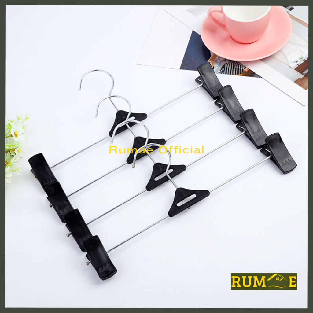 HANGER JEPIT Kawat Besi Plastik Untuk Gantungan Hanger Baju Segitiga Hitam Kawat Besi Plastik Gantun