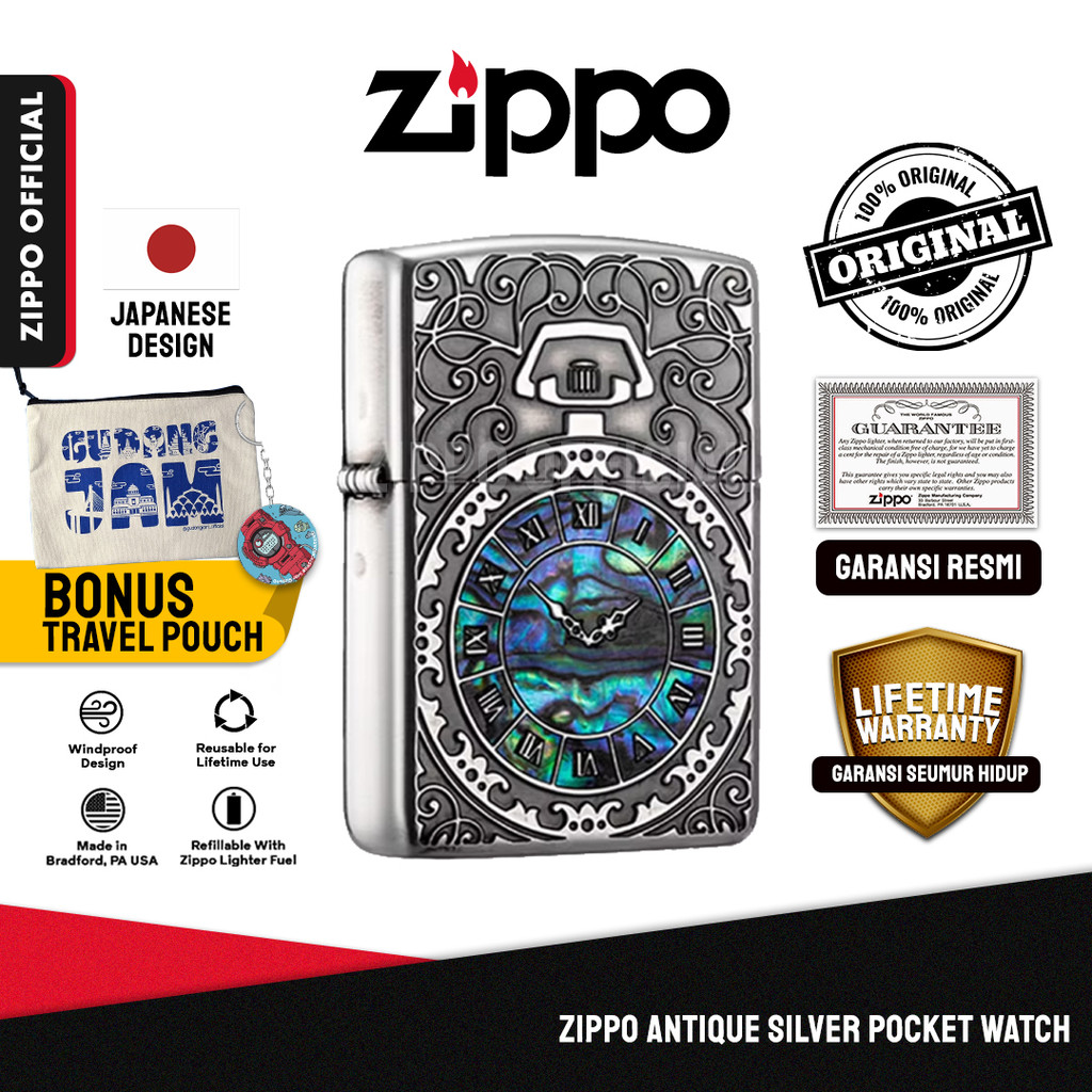 Zippo Antique Silver Pocket Watch ZA-2-81A | Garansi Lifetime | Original USA