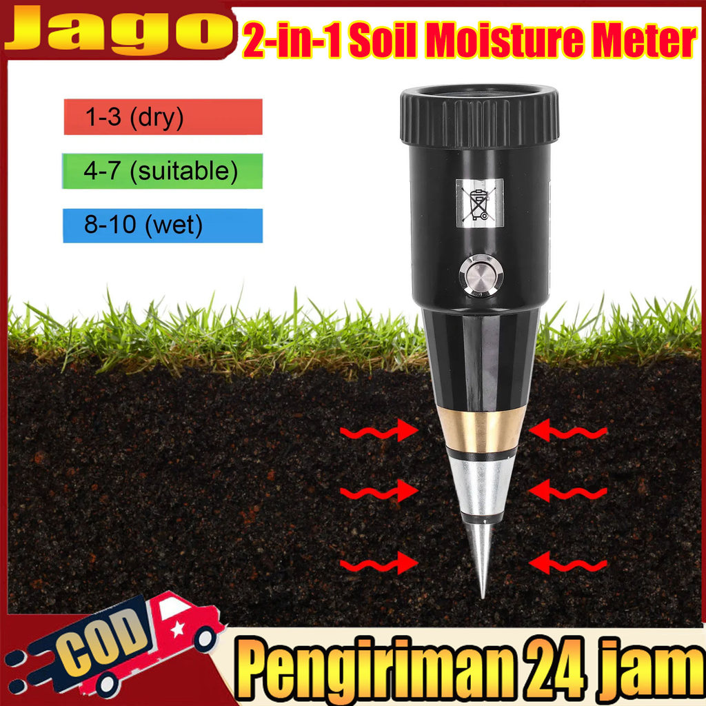 Soil pH Moisture Meter VT-05 VT05 VT 05 pH tanah Peluru Pendek/PH Meter Tanah Kelembaban/ Alat Ukur 