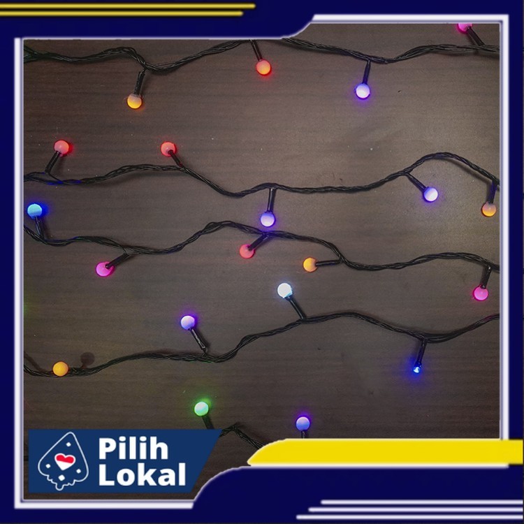 Lampu Natal LED 100 Bulat 7 Warna Kualitas Lampu Pohon Natal Led Natal