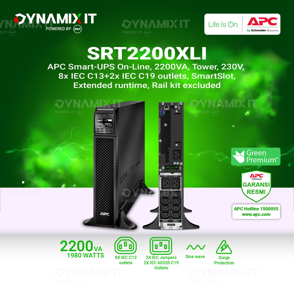 APC SRT2200XLI Smart UPS Online 2200VA 1980Watts GARANSI RESMI