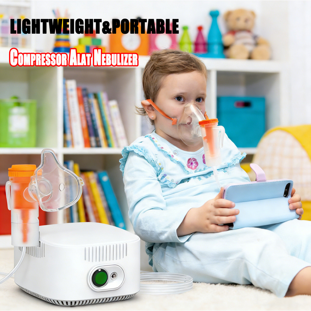Compressor Alat Nebulizer Anak Inhaler Asma Bayi Batuk Pilek Pernafasan Bronkitis Nebul Terapi Alat 