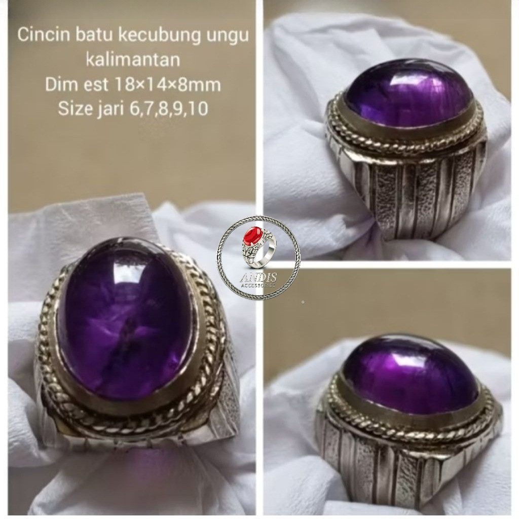 cincin batu kecubung Kalimantan
