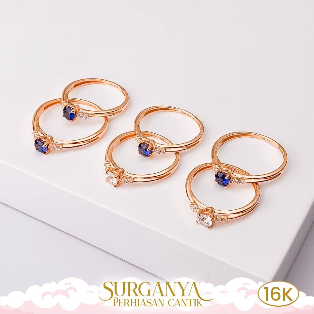 Cincin Emas Kadar 16K Cincin Maxi Model Solitaire Macan Gold