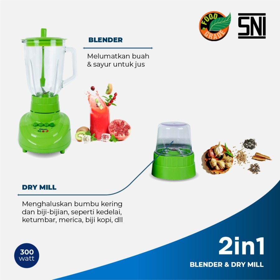 MIYAKO BLENDER KACA BL 151GF 2IN1/BL151GF/BL151 GF/BL-151GF/BL-151 GF/ORIGINAL MIYAKO/GARANSI RESMI