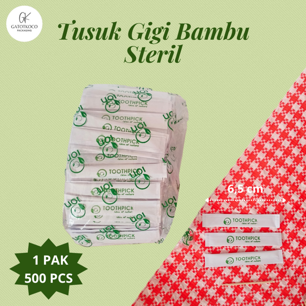(500 Pcs) Tusuk Gigi Steril/tusuk gigi halus/tusuk gigi higienis