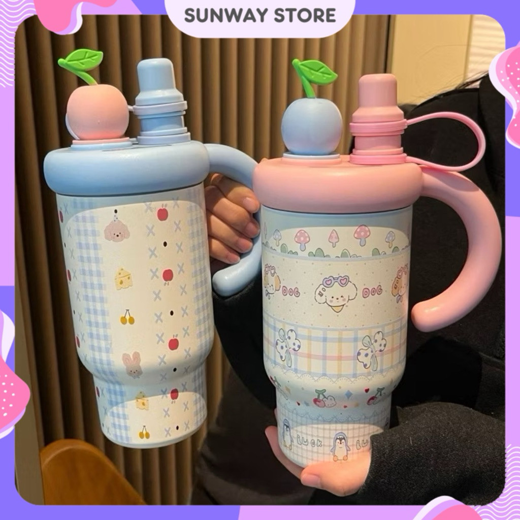 BintangOfc -  Tumbler On Top 800ml Stainless Tumbler Botol Minum 800ml Lucu