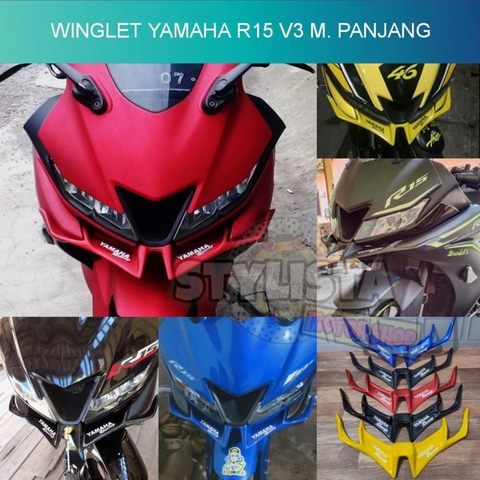 Winglet New Model Yamaha R15 Led aksesoris motor - Merah doff