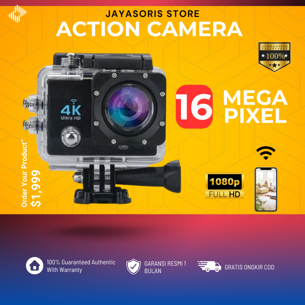 (mahalani01) KAMERA ACTION CAMERA GOPRO WIFI HELM GO PRO ANTI AIR OUTDOOR DIGITAL SPORT MINI CAM HD 