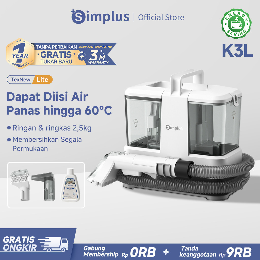 Simplus 330W Mesin Pembersih Kain Desain Tangki Air Ganda Anti Air IPX4