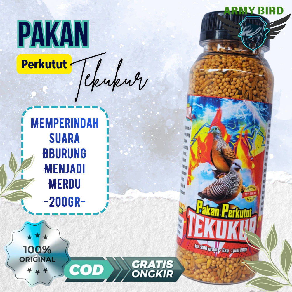 Pakan Perkutut TEKUKUR Premium Biji Pilihan Biar Gacor Cepat Suara Kristal Stamina Kuat Pakan Burung
