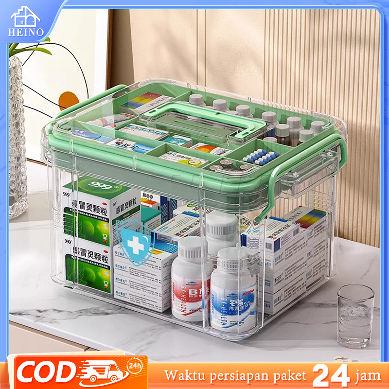 Ready  Tempat Kotak Penyimpanan Box Mainan Kotak Obat Tool Box Kotak Obat Plastik Kotak P3K Susun Ko