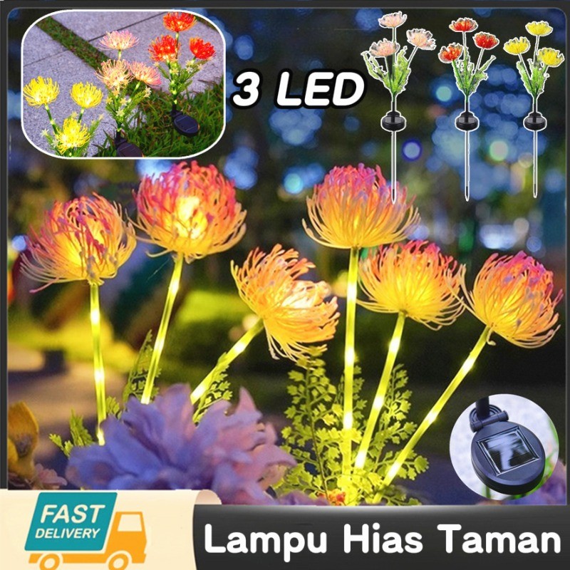 Lampu Rumput Taman Lampu Hias Taman Tenaga Surya Bentuk Bunga LED Tahan Air untuk Luar Ruangan Halam