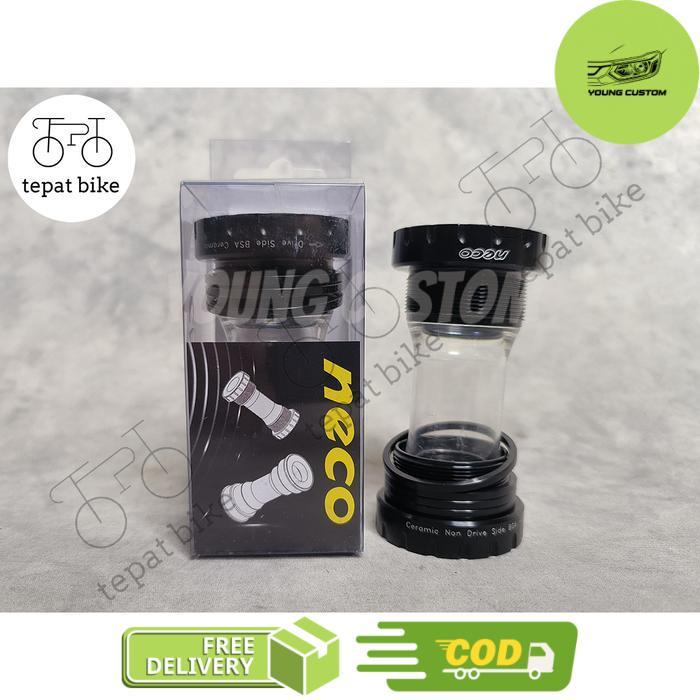 BB HT2 Neco Ceramic Bearing Sepeda / Bottom Bracket Hollowtech 2 Ceramic Neco Taiwan - Hitam, DRAT -