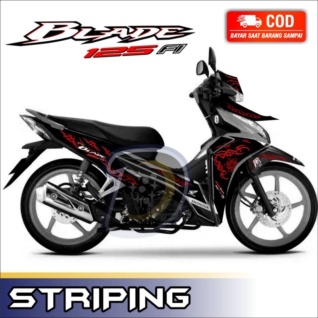 Striping Lis Blade New 125 Stiker Lis Variasi Honda Blade New Stiker Motor Honda Blade New Triball