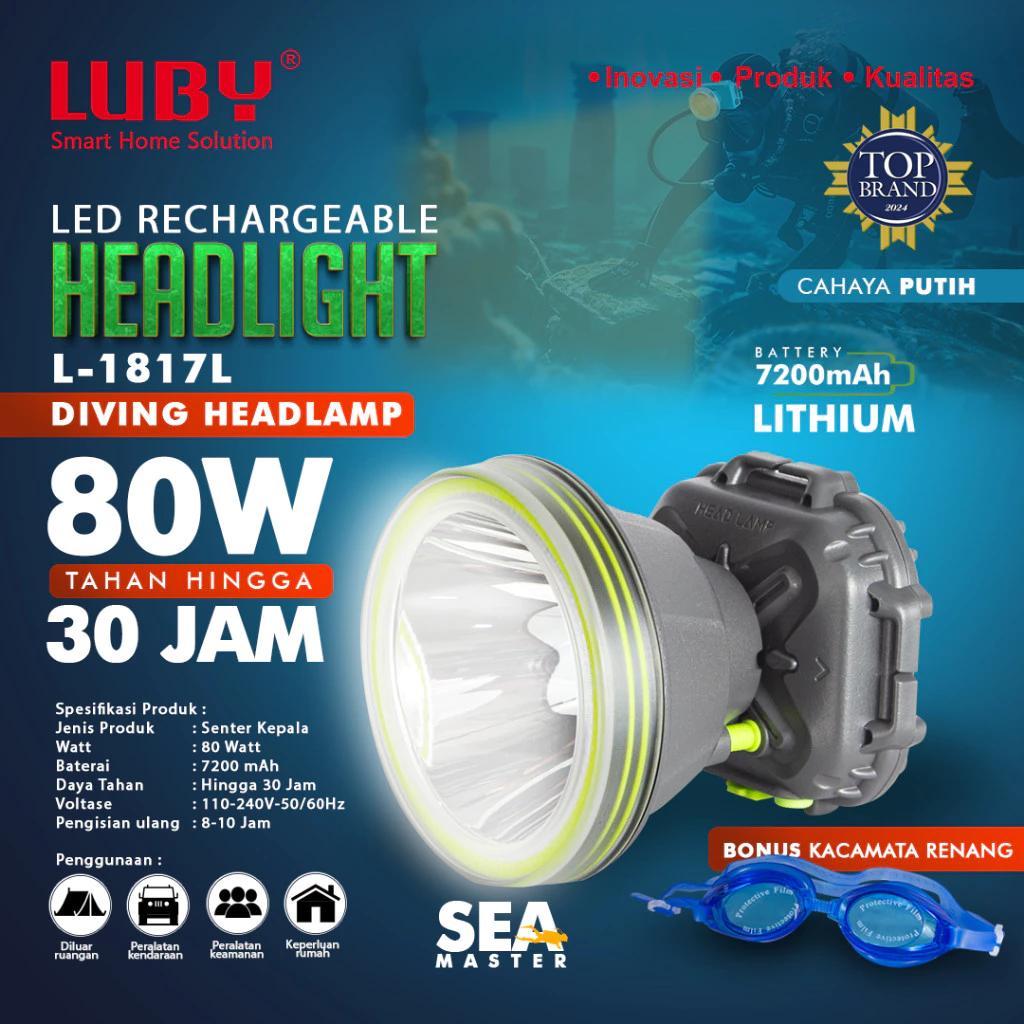 LUBY SENTER SELAM / Headlamp atau Senter Kepala SELAM Luby L-1817 SEA MASTER - CAHAYA PUTIH/ KUNING