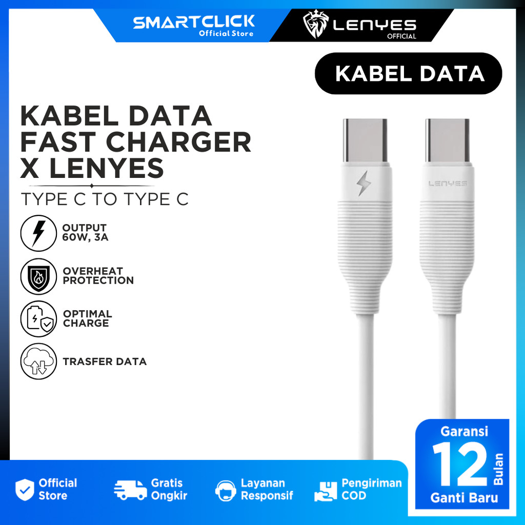 Kabel data charge cable Lenyes LC960 Type C to C Fast Charging 60W