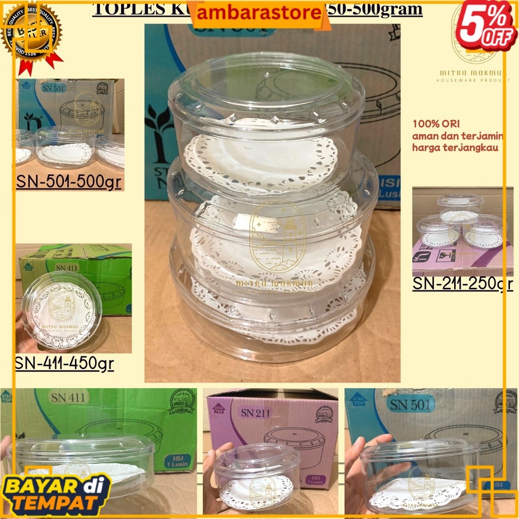 BISA COD SALE TOPLES KUE NUAI 250-450-500 gram TOPLES NUAI SN 211 411 501 MODEL BULAT TOPLES LEBARAN
