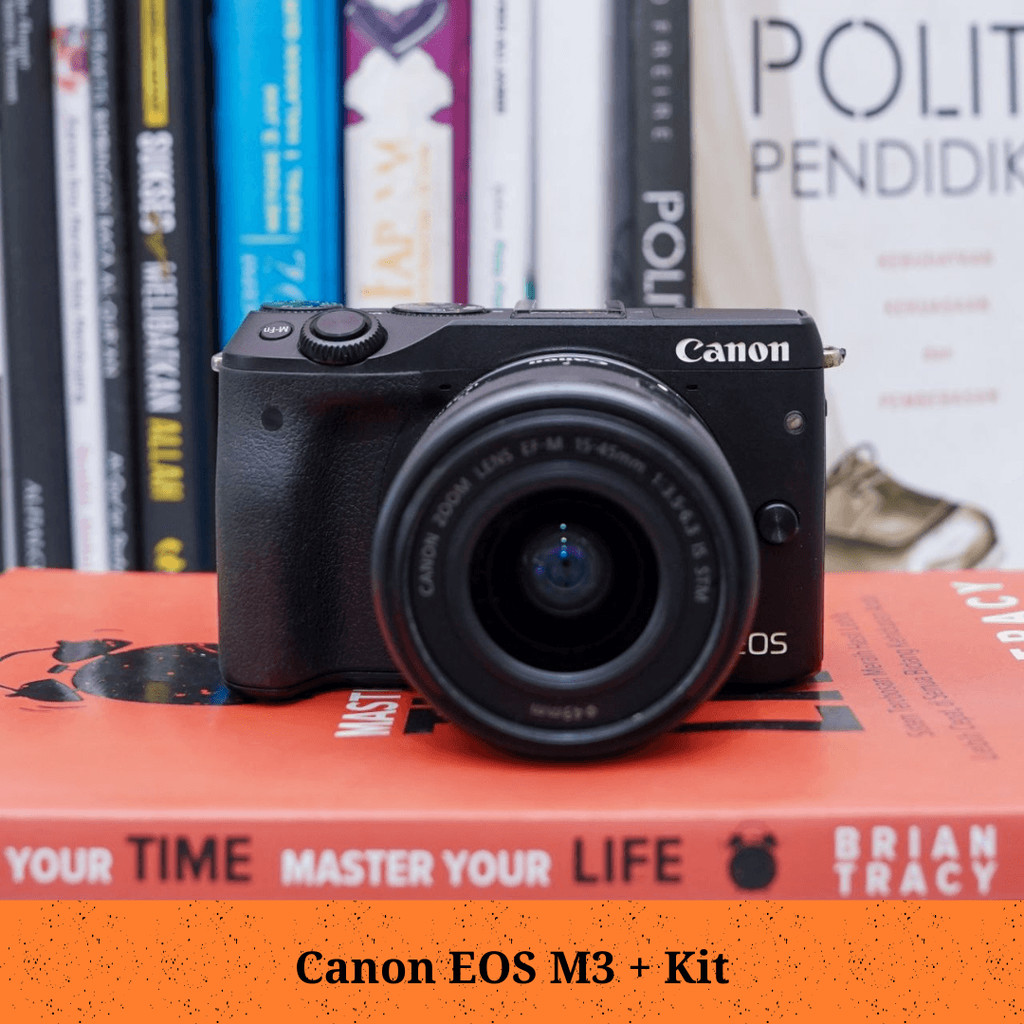 Canon Eos M3 + kit 15 45mm (white) Kondisi Baik Second