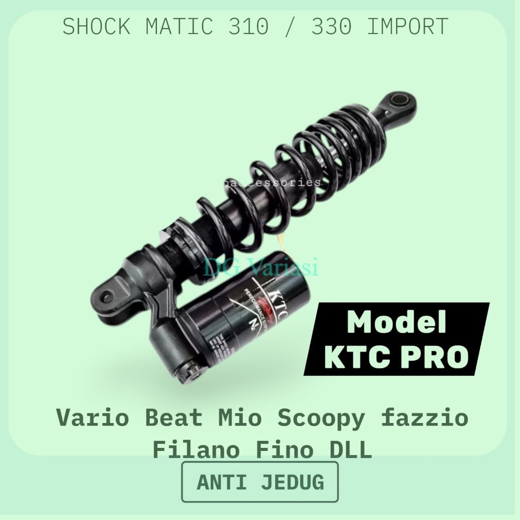 Shockbreaker racing shock tabung bawah KTC Extreme edition  310mm 330mm Vario Beat Scoopy Fino Genio