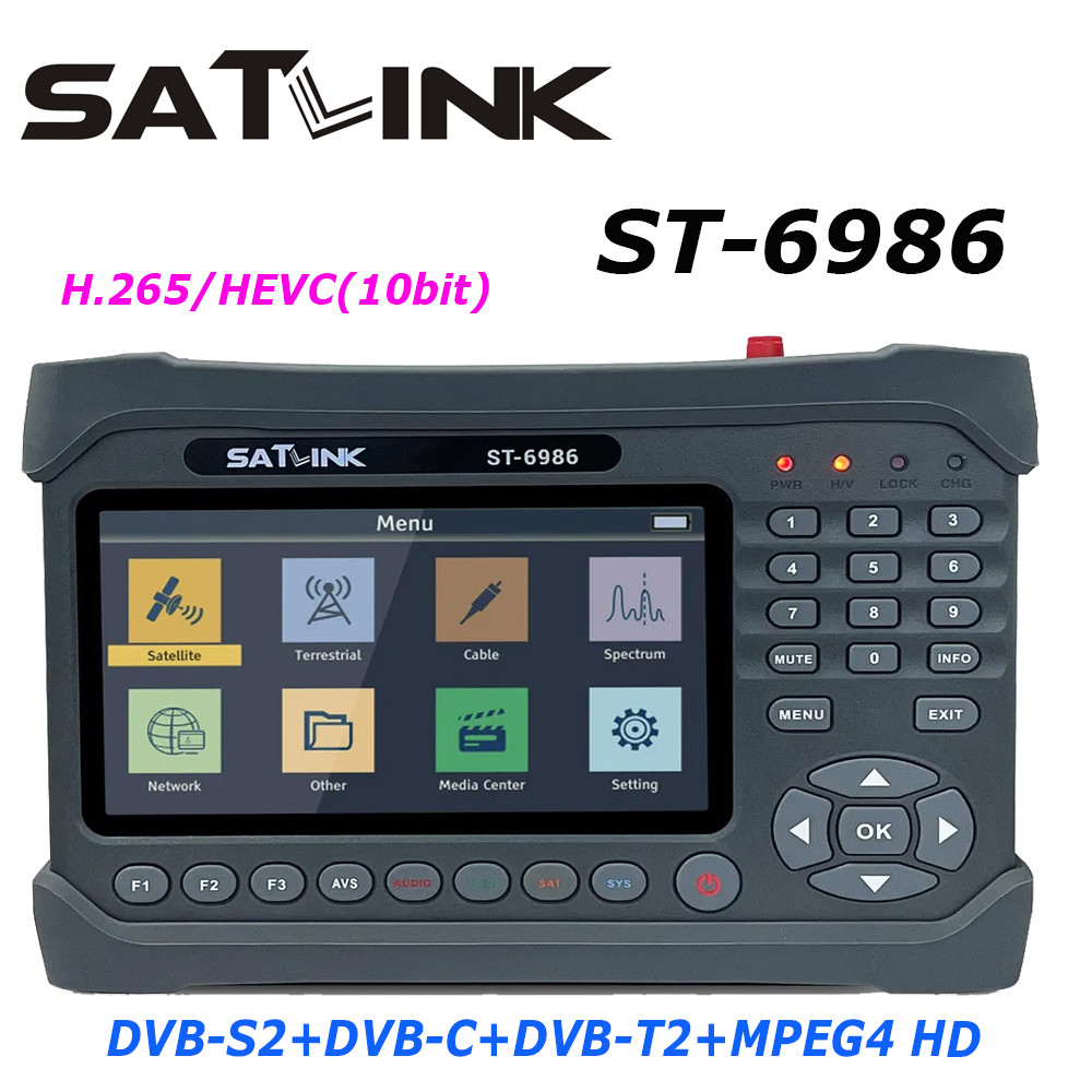 DVBS2S DVBTT2 DVBC ST6986 h265 hevc 10bit meter with Fiber Optic tester ST 6986 vs WS6980 ST5150