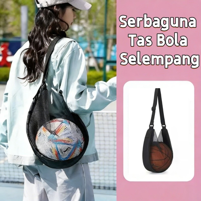 Tas Bola Selempang Tas Penyimpanan Bola Tas Bahu Berkapasitas Besar Tas Basket Tas Jaring Voli Tas S