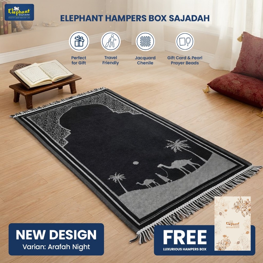 Elephant Hampers Box Sajadah Premium | Hampers Box Sajadah Turki Travel Premium | Kado Sajadah Lebar