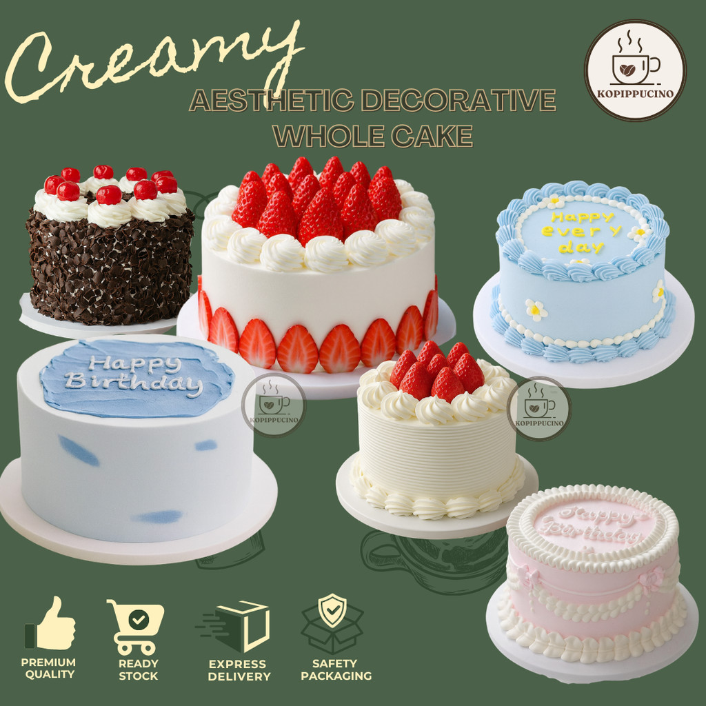 CREAMY Fake Cake Realistic Kue Ulang Tahun Palsu – Dekorasi Properti Foto Cake Hias Estetik