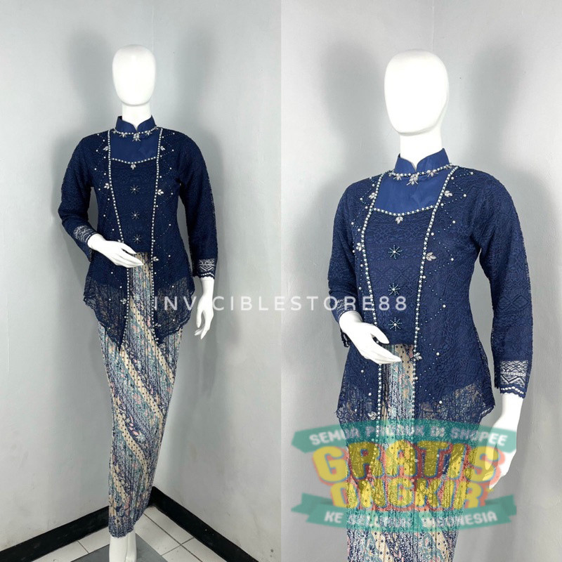 Kebaya kartini Payet / Kebaya Modern / Brokat / Tunik Brokat / Kebaya Modern Brukat / Kebaya Tunik B