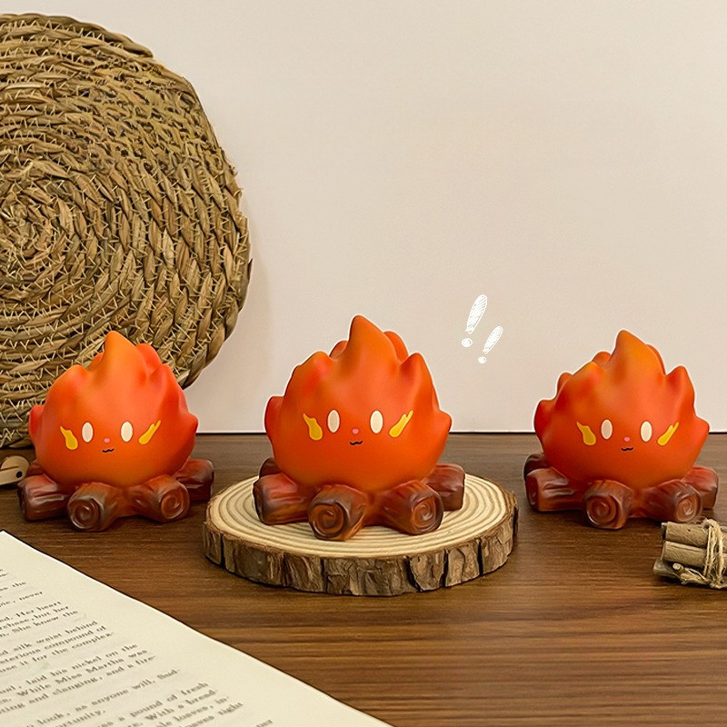 Cartoon Campfire series Calcifer LED Lamp Night Lamp Lampu Karakter Api Lucu Aesthetic