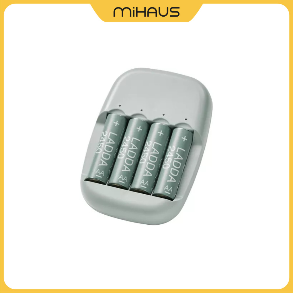 NEW ARRIVAL MIHAUS IKEA LADDA/STENKOL Charger baterai dan 4 baterai