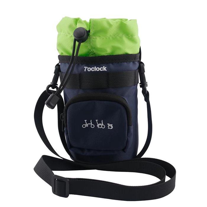 Tas sepeda buat botol air 7 o'clock tali panjang BromptonN dll - Blue green