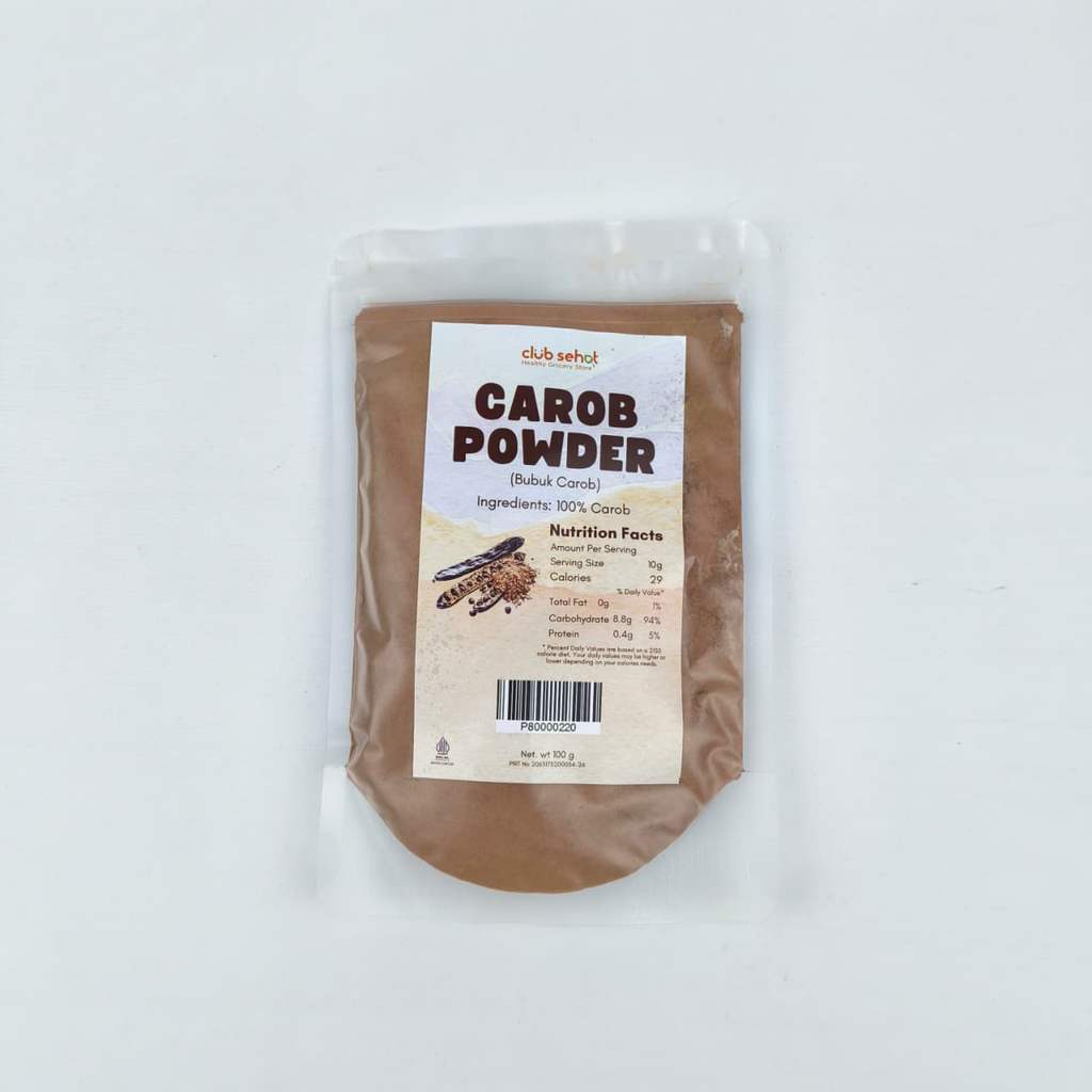 Carob Powder 100gr Club Sehat – Bubuk Carob Sehat Pengganti Coklat, Gluten Free & Natural