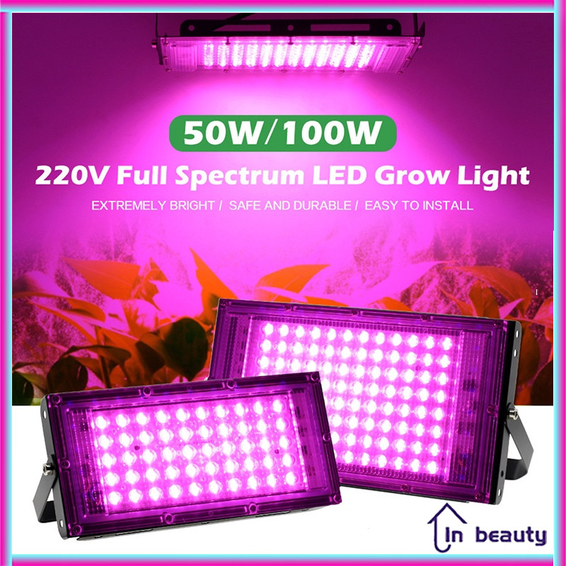 50w / 100w LED tumbuh lampu tanaman UV lampu tanaman hidrokultur dan akuarium tanaman spektrum penuh