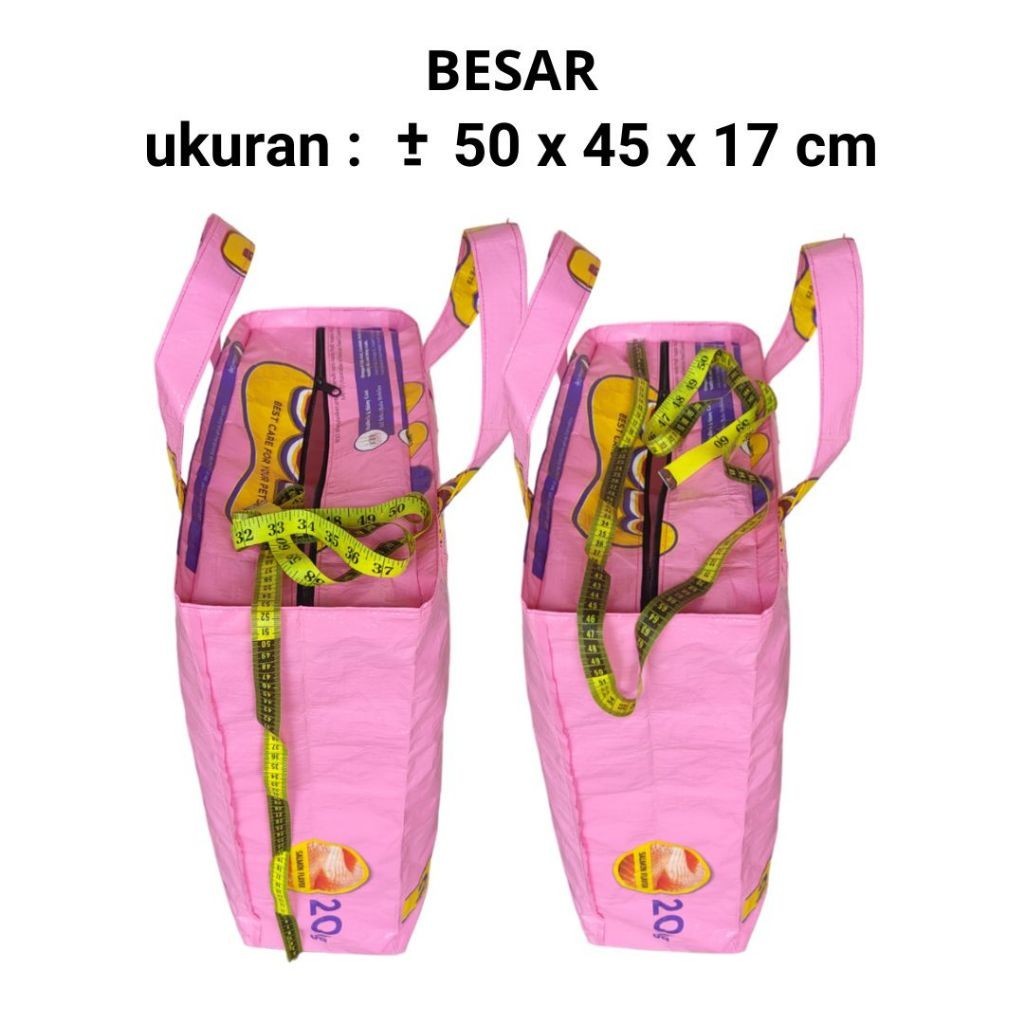 Tas karung serbaguna resleting tas Laundry Tas Karung Besar kuat kerajinan daur ulang