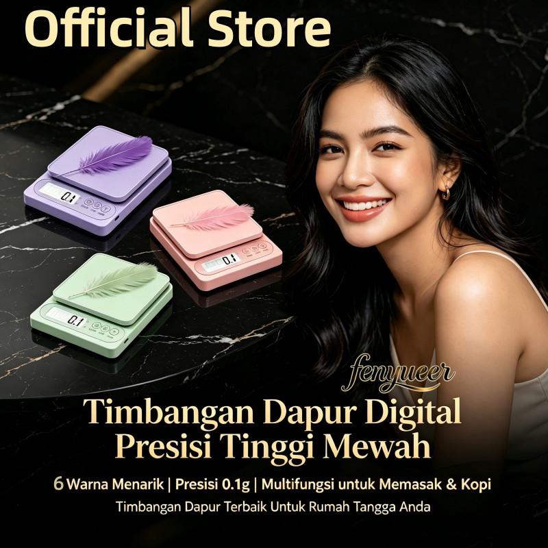 Timbangan Digital Dapur Presisi 0.1g  Cantik Fungsi Tara Unit Portable Timbangan Kue Dan Kopi